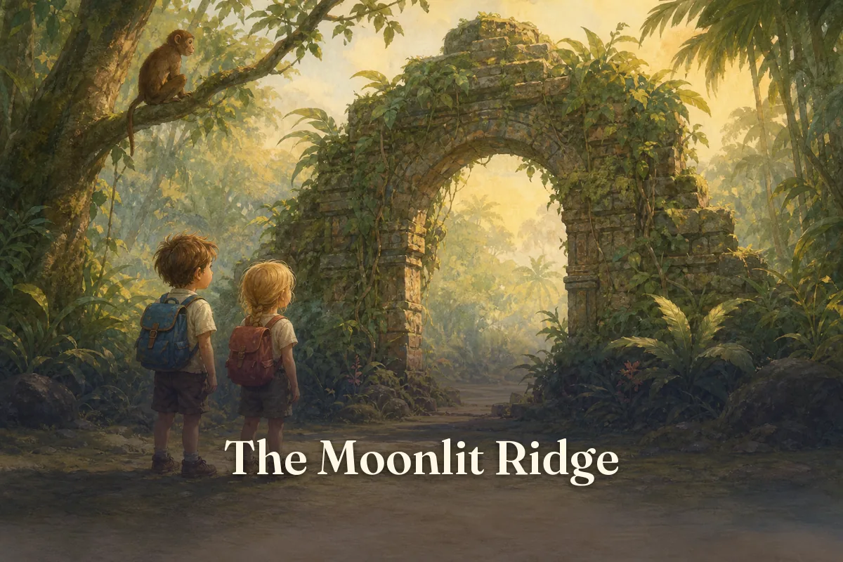 Cover of the children’s story “The Moonlit Ridge”