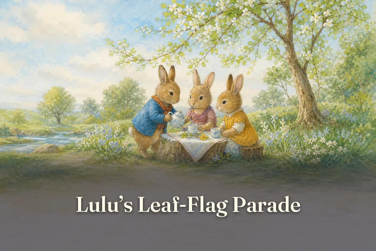 Cover of the children’s story “Lulu’s Leaf-Flag Parade”