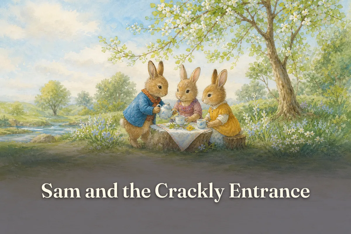 Cover of the children’s story “Sam and the Crackly Entrance”