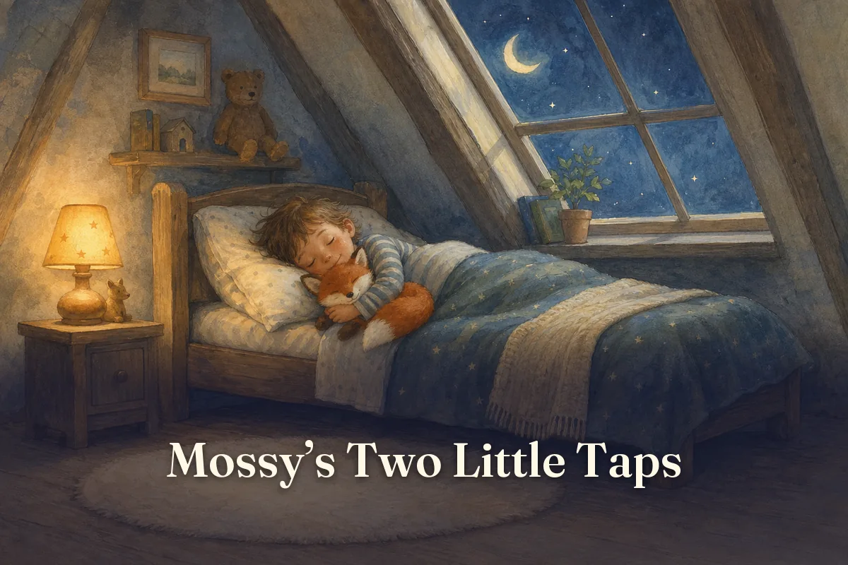 Cover of the children’s story “Mossy’s Two Little Taps”