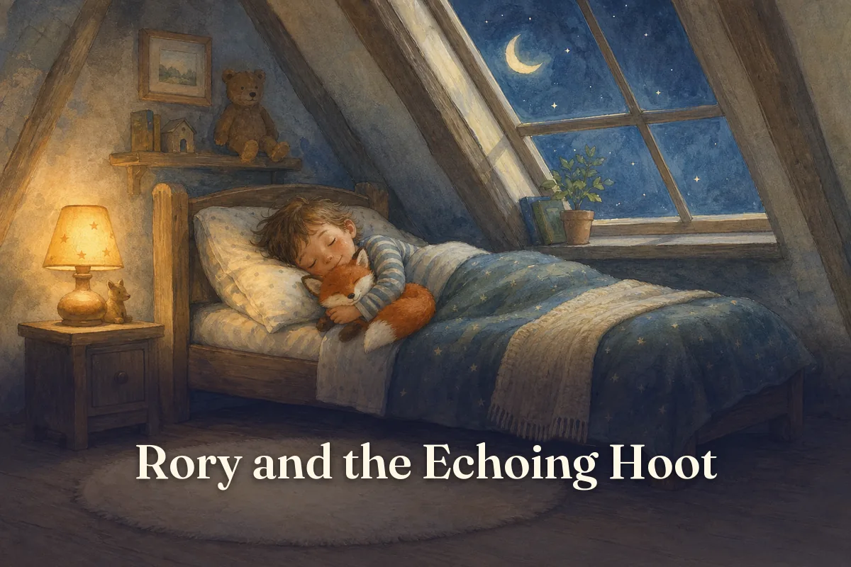 Cover of the children’s story “Rory and the Echoing Hoot”