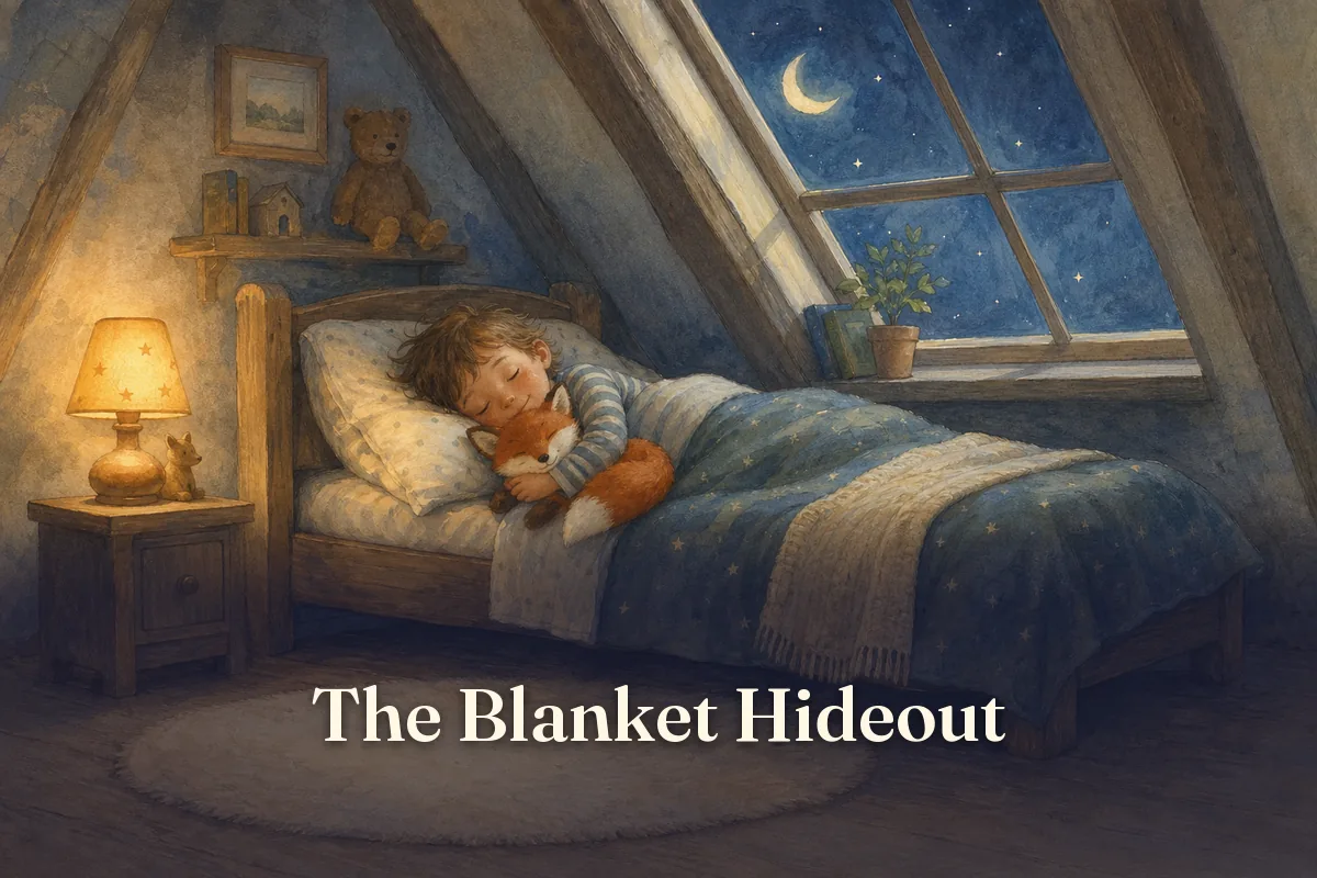 Cover of the children’s story “The Blanket Hideout”