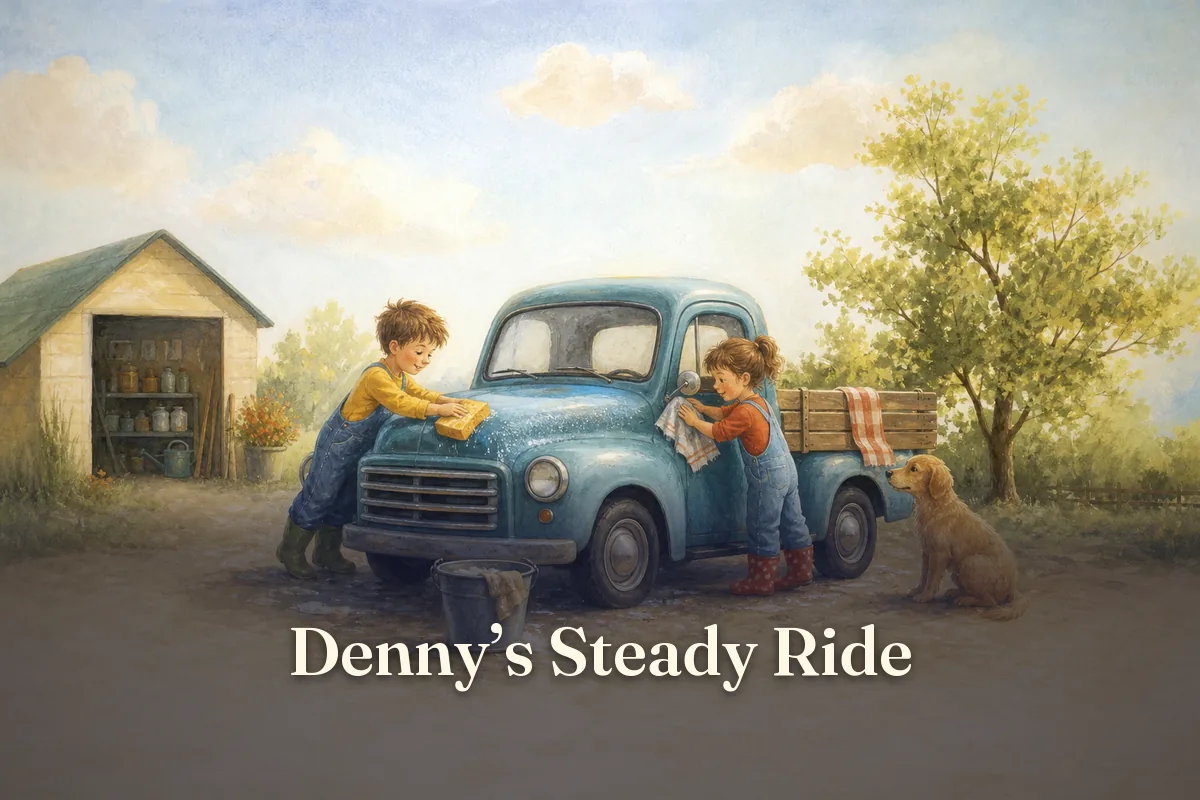 Cover of the children’s story “Denny’s Steady Ride”