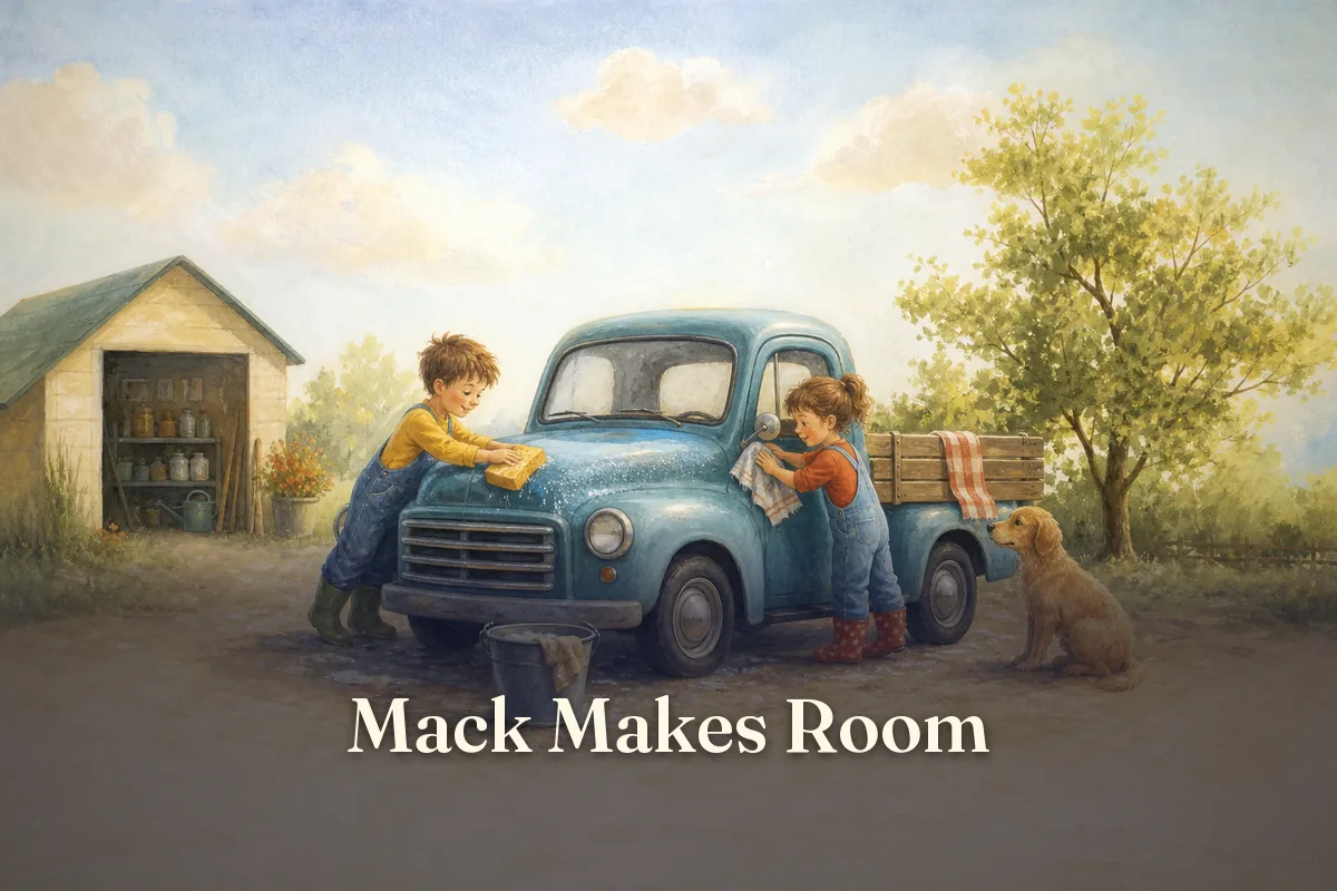 Cover of the children’s story “Mack Makes Room”