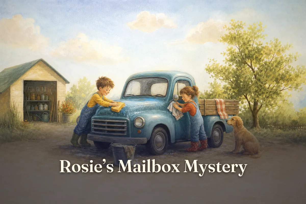Cover of the children’s story “Rosie’s Mailbox Mystery”