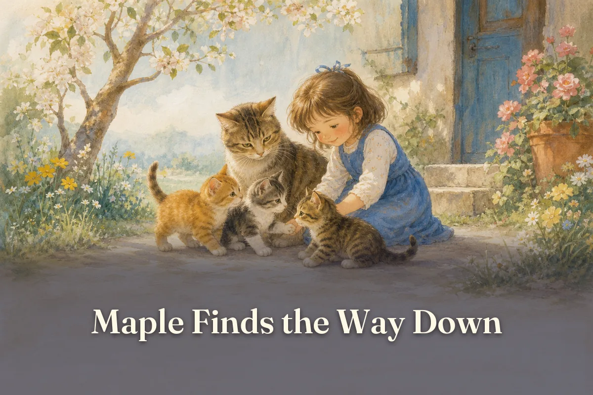 Cover of the children’s story “Maple Finds the Way Down”