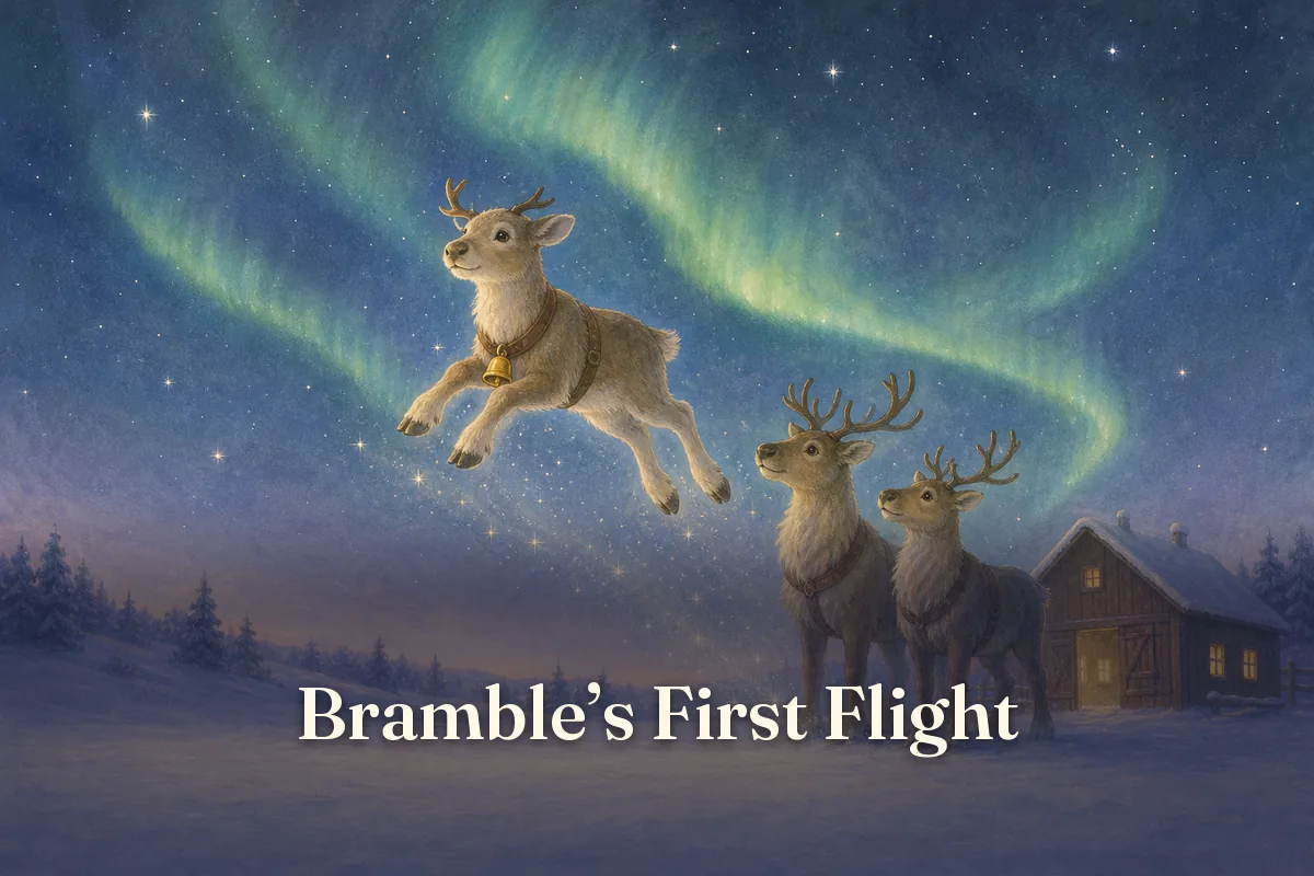 Cover of the children’s story “Bramble’s First Flight”