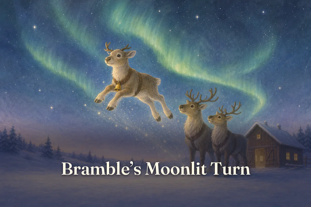 Cover of the children’s story “Bramble’s Moonlit Turn”