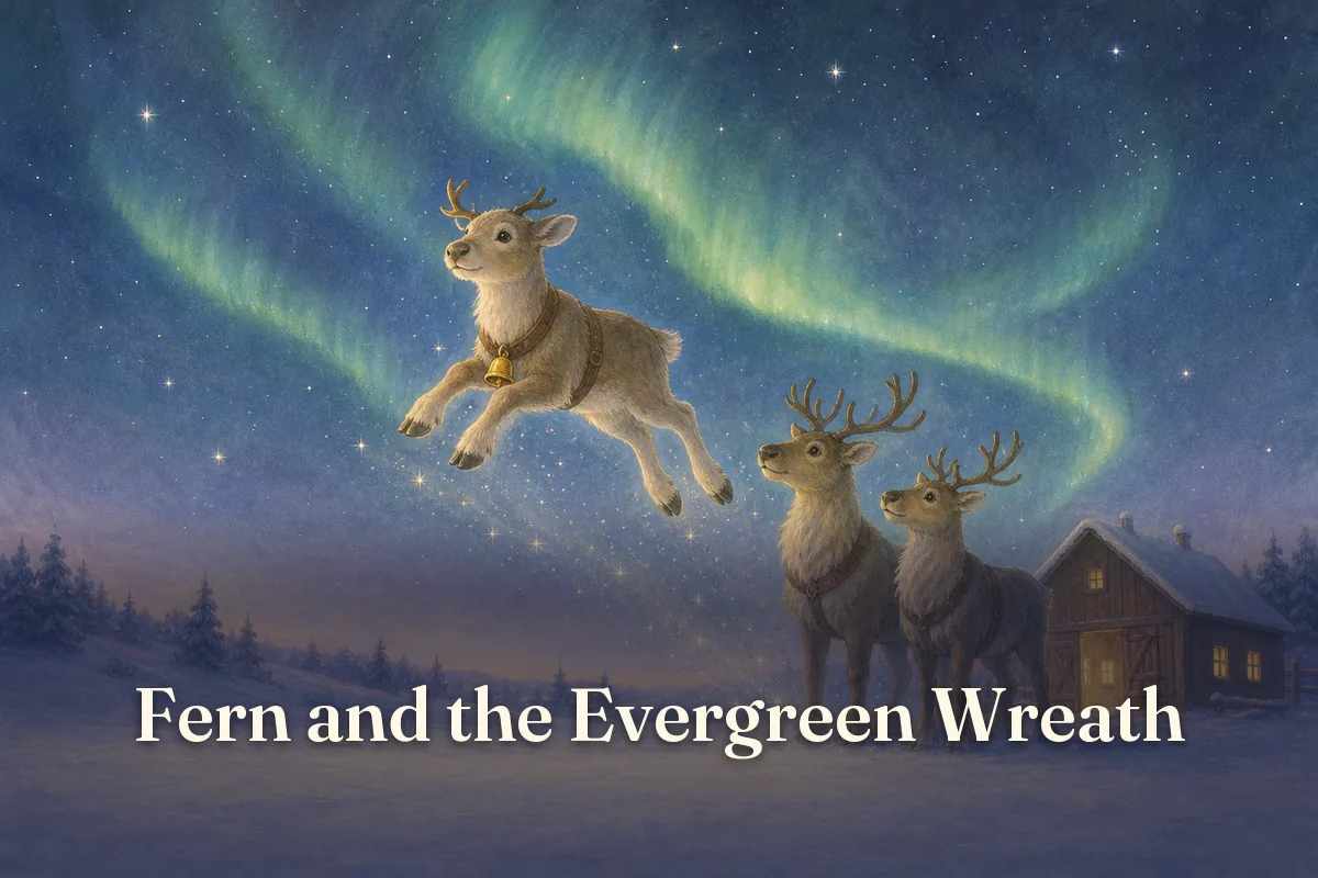 Cover of the children’s story “Fern and the Evergreen Wreath”