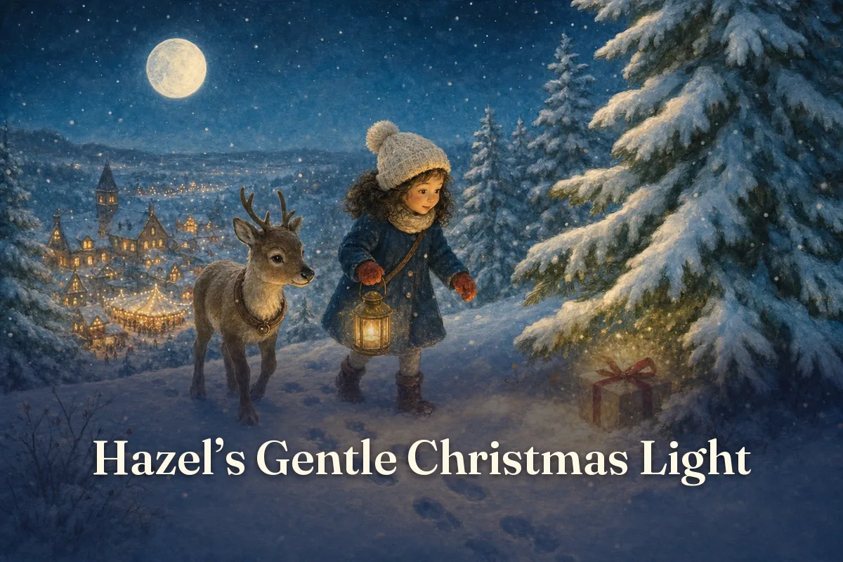 Cover of the children’s story “Hazel’s Gentle Christmas Light”
