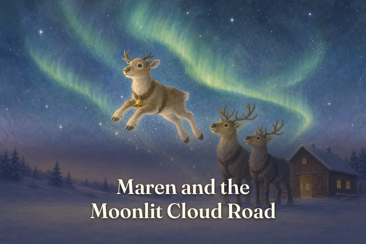 Cover of the children’s story “Maren and the Moonlit Cloud Road”
