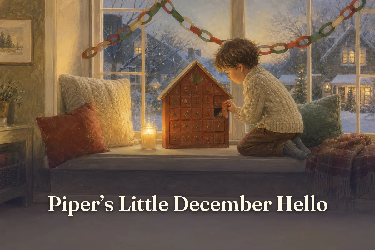 Cover of the children’s story “Piper’s Little December Hello”