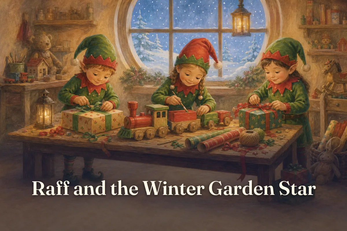 Cover of the children’s story “Raff and the Winter Garden Star”
