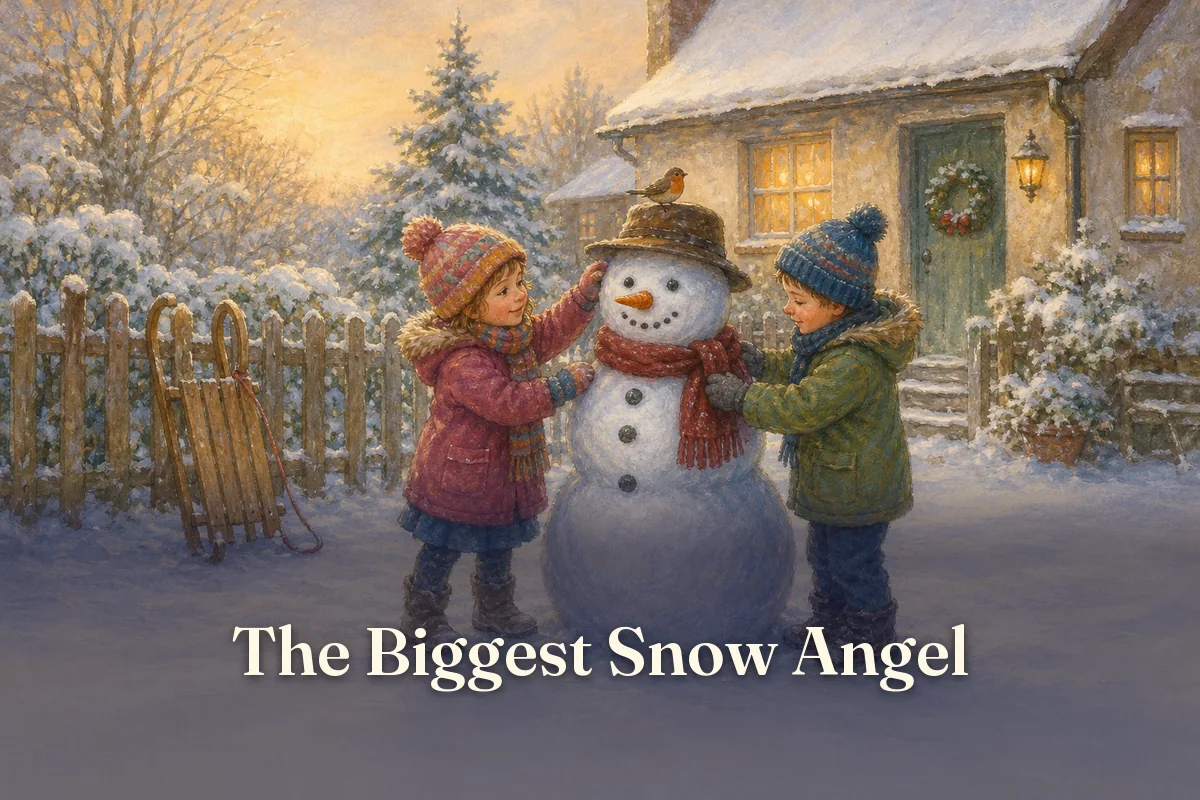 Cover of the children’s story “The Biggest Snow Angel”