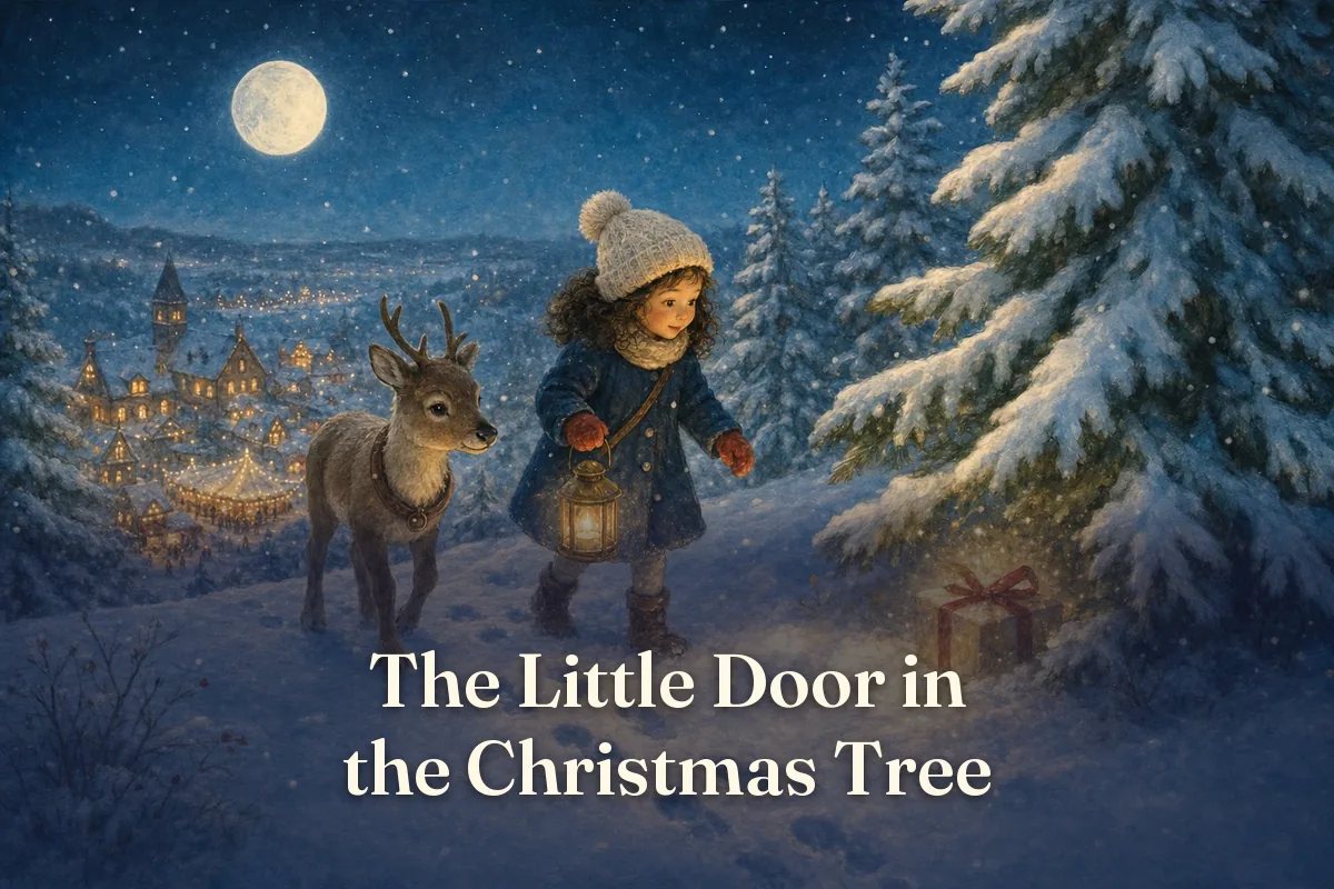Cover of the children’s story “The Little Door in the Christmas Tree”