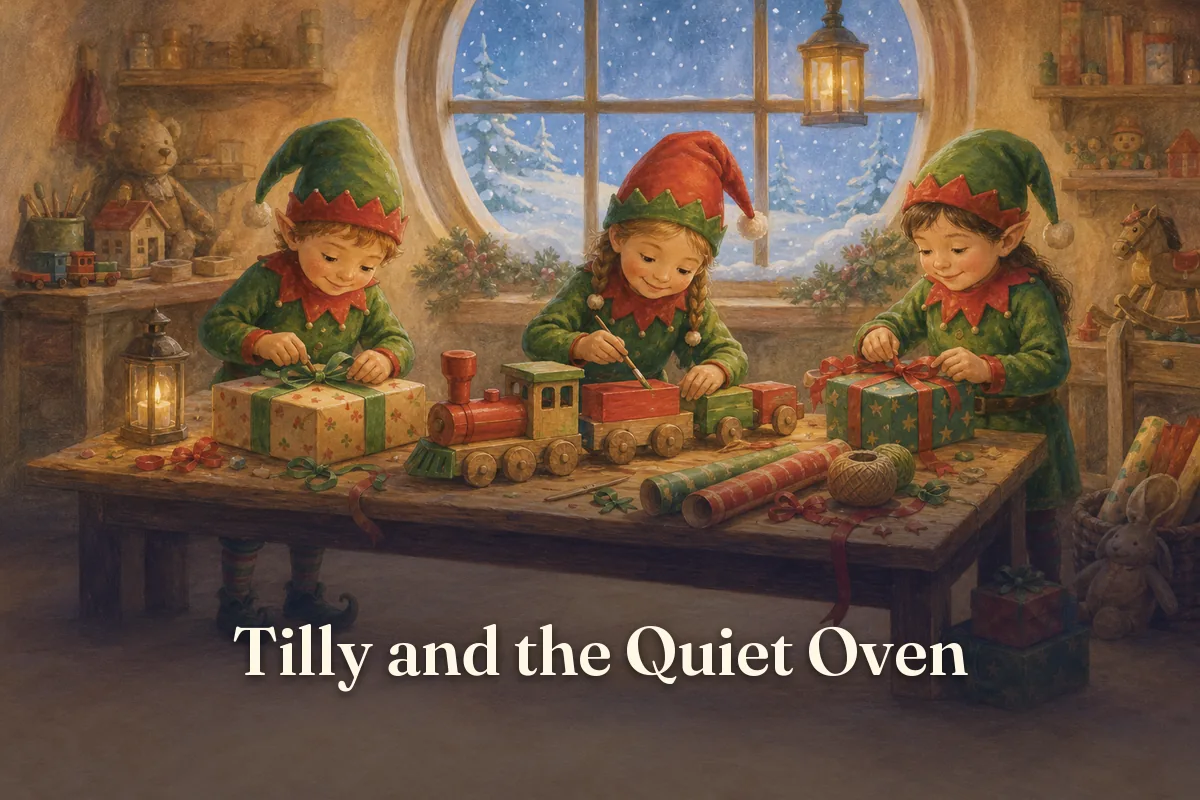 Cover of the children’s story “Tilly and the Quiet Oven”