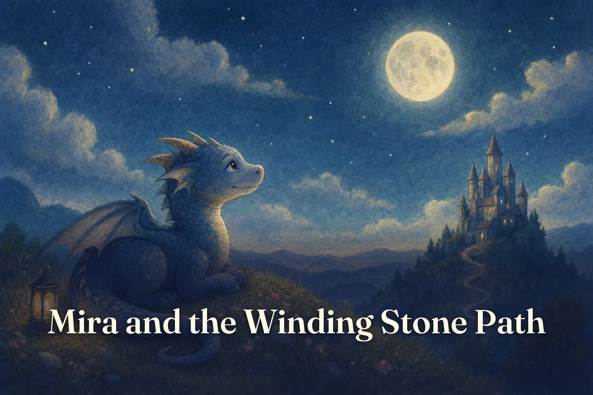 Cover of the children’s story “Mira and the Winding Stone Path”