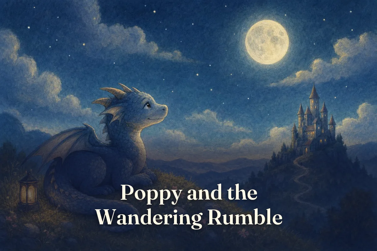 Cover of the children’s story “Poppy and the Wandering Rumble”