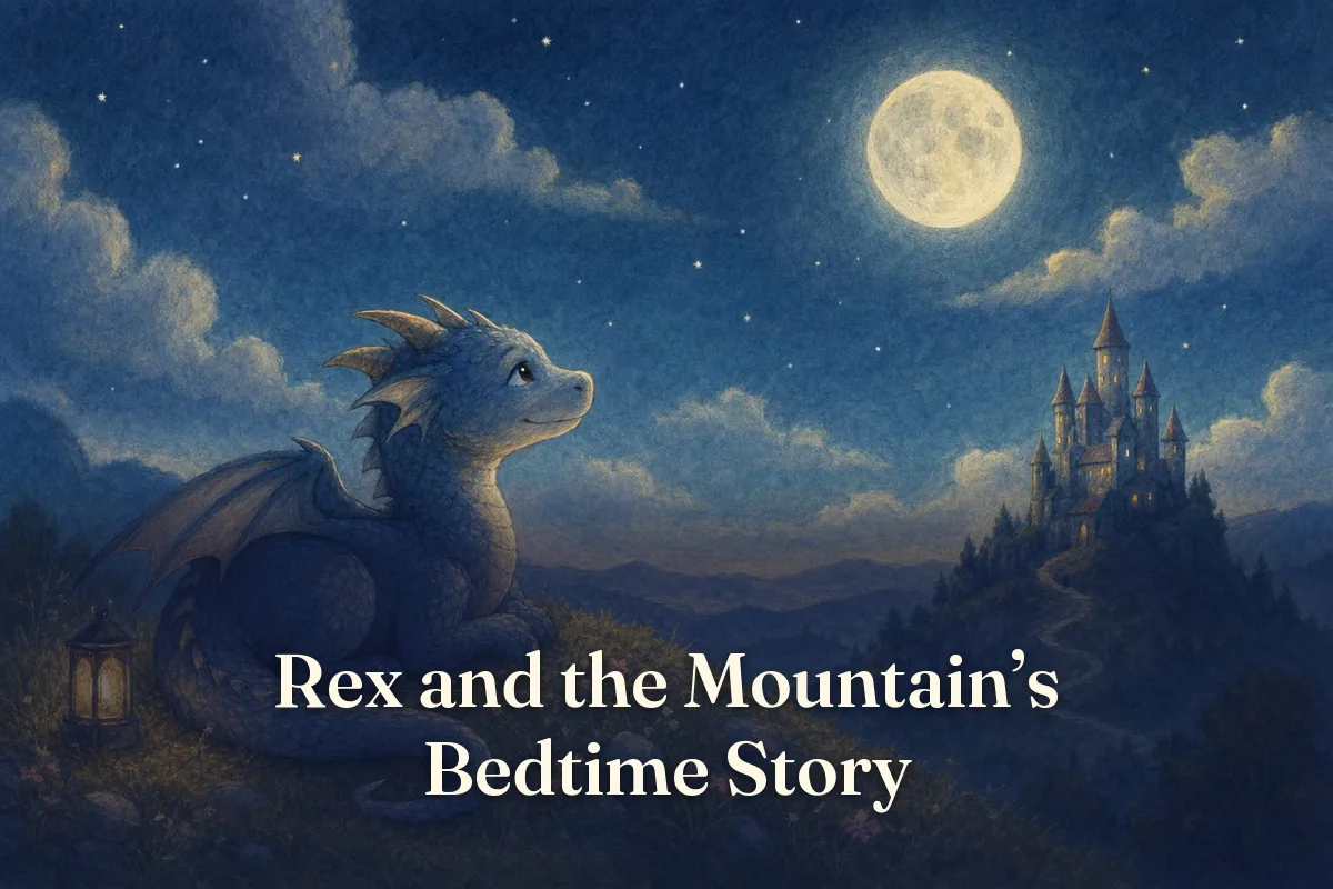 Cover of the children’s story “Rex and the Mountain’s Bedtime Story”