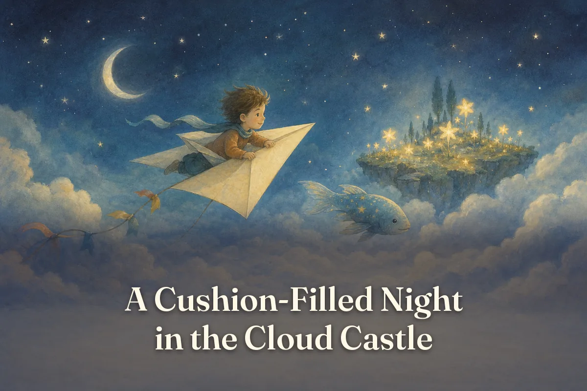 Cover of the children’s story “A Cushion-Filled Night in the Cloud Castle”