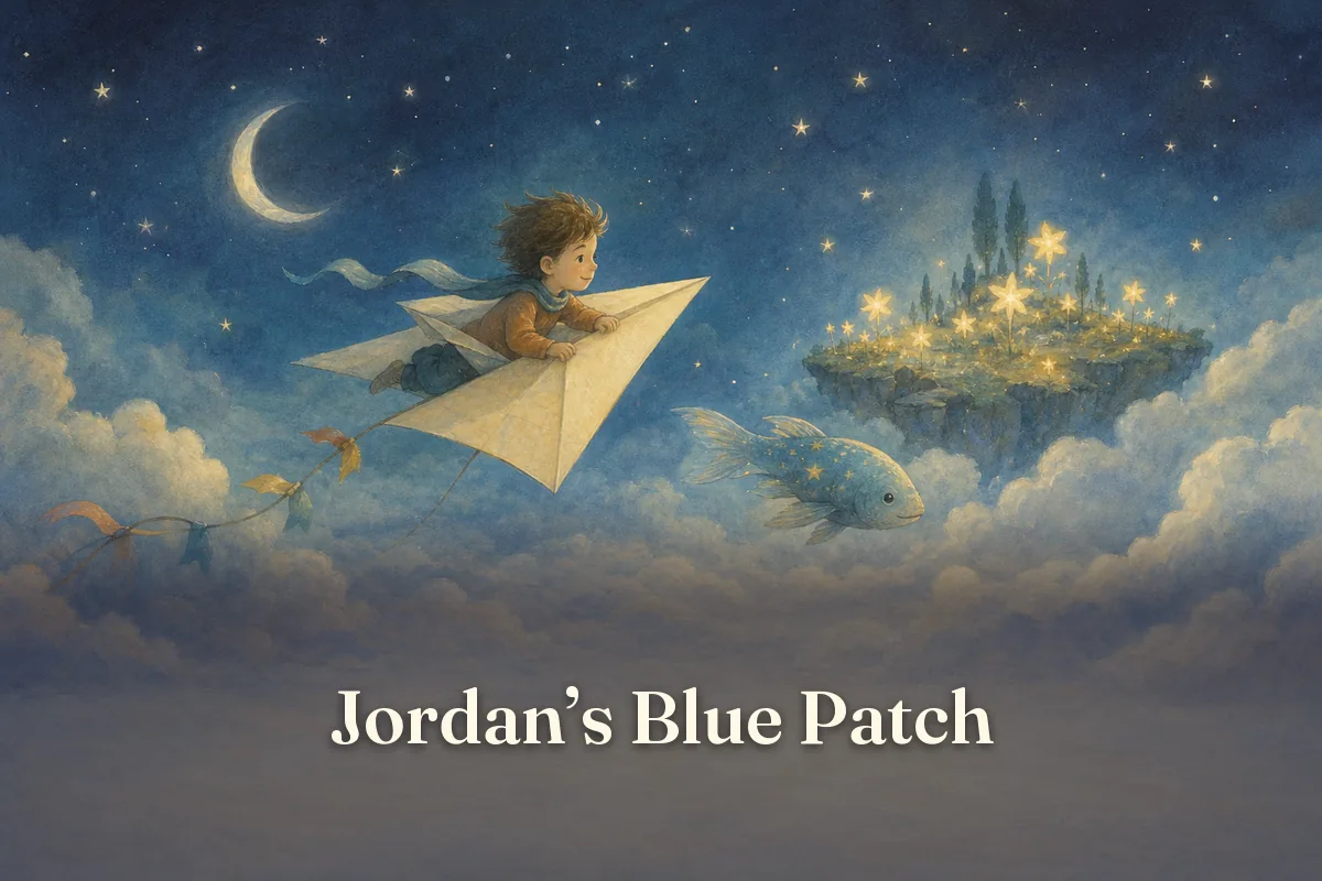 Cover of the children’s story “Jordan’s Blue Patch”