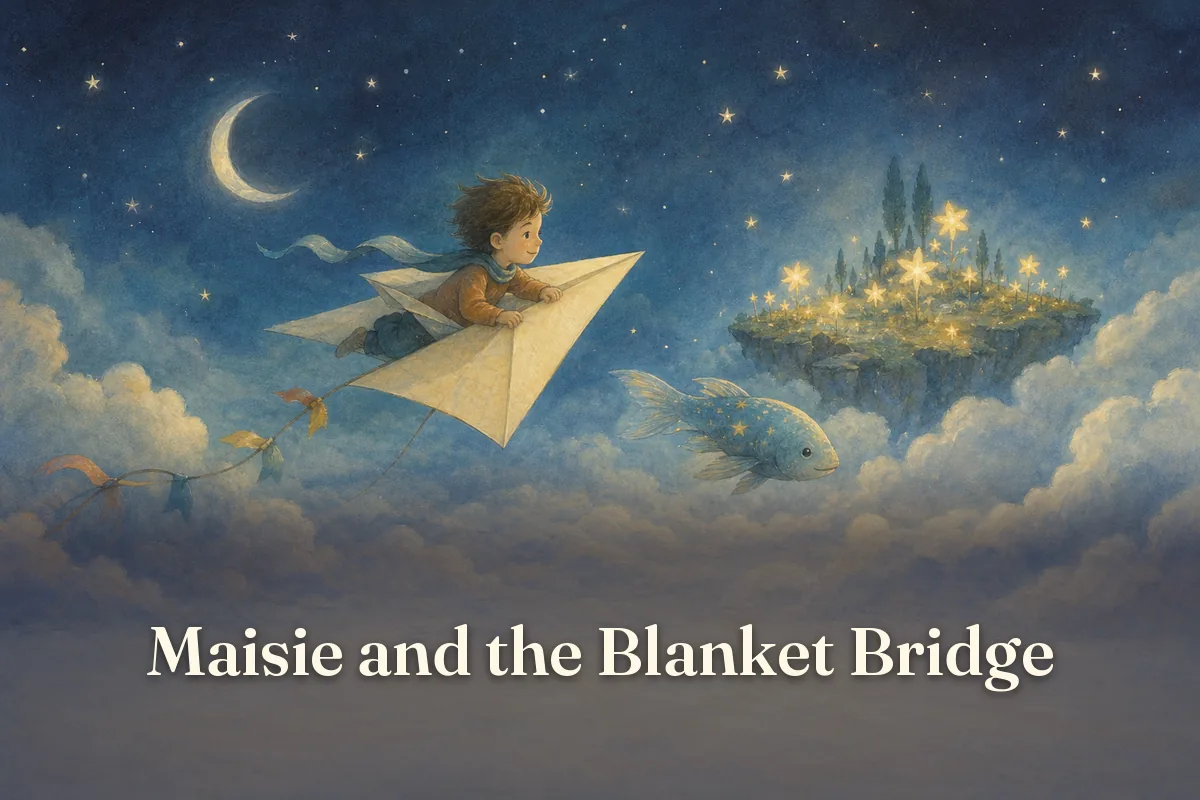 Cover of the children’s story “Maisie and the Blanket Bridge”