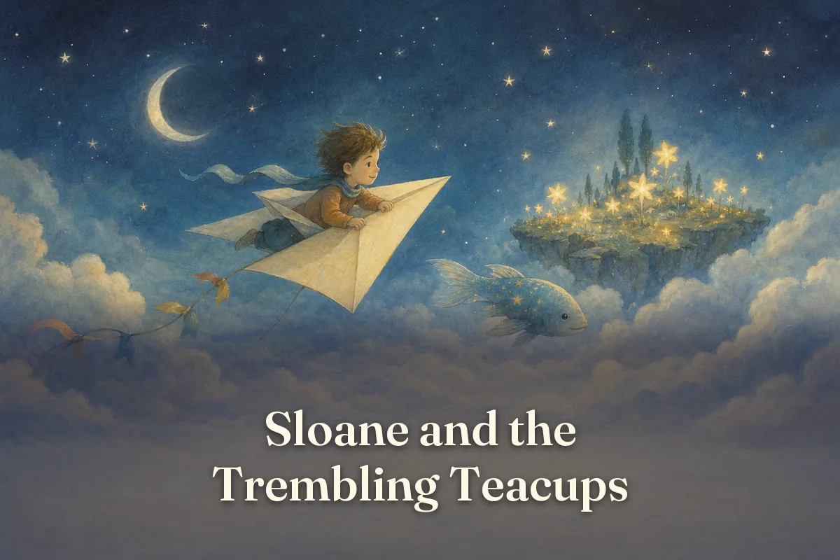 Cover of the children’s story “Sloane and the Trembling Teacups”