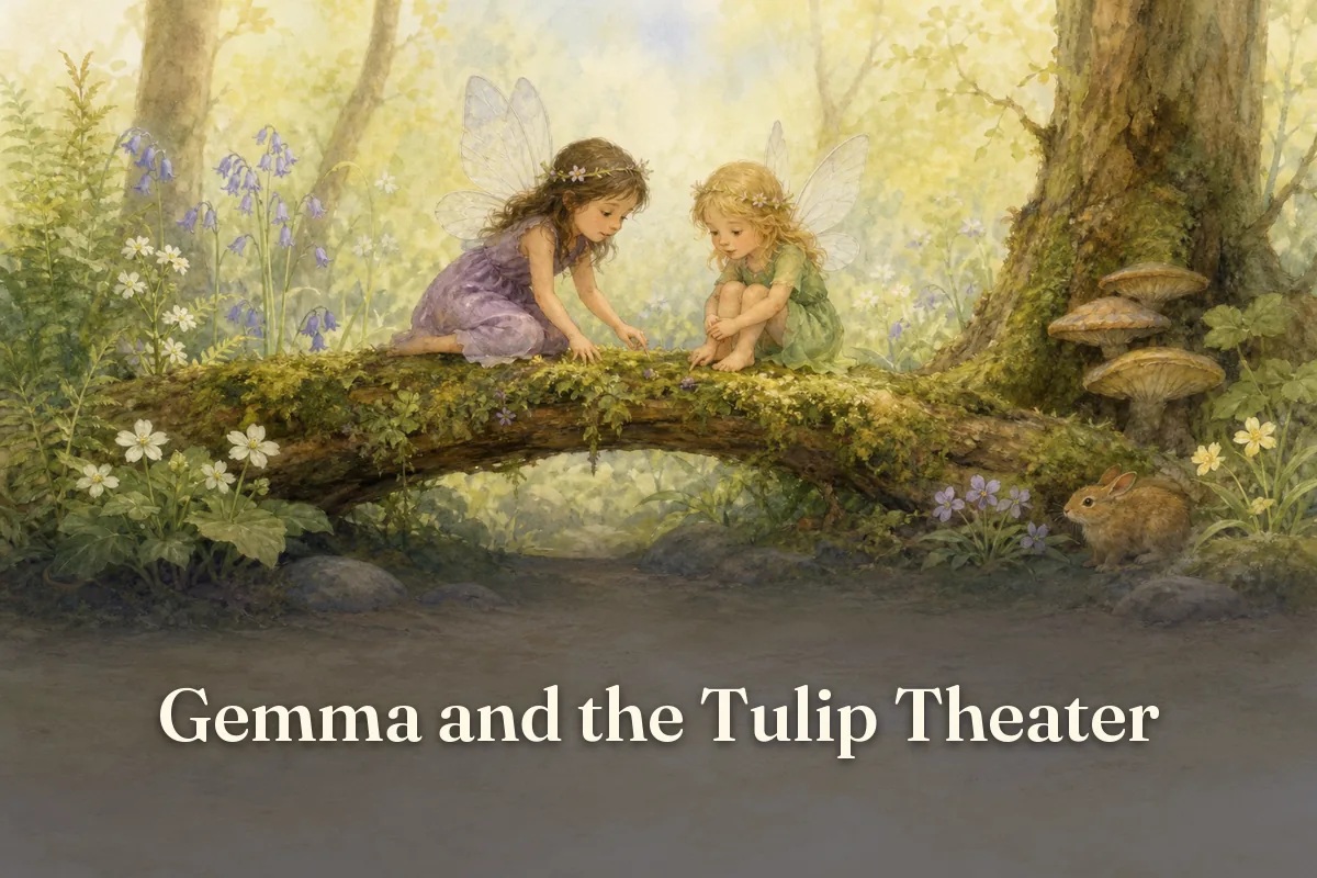 Cover of the children’s story “Gemma and the Tulip Theater”