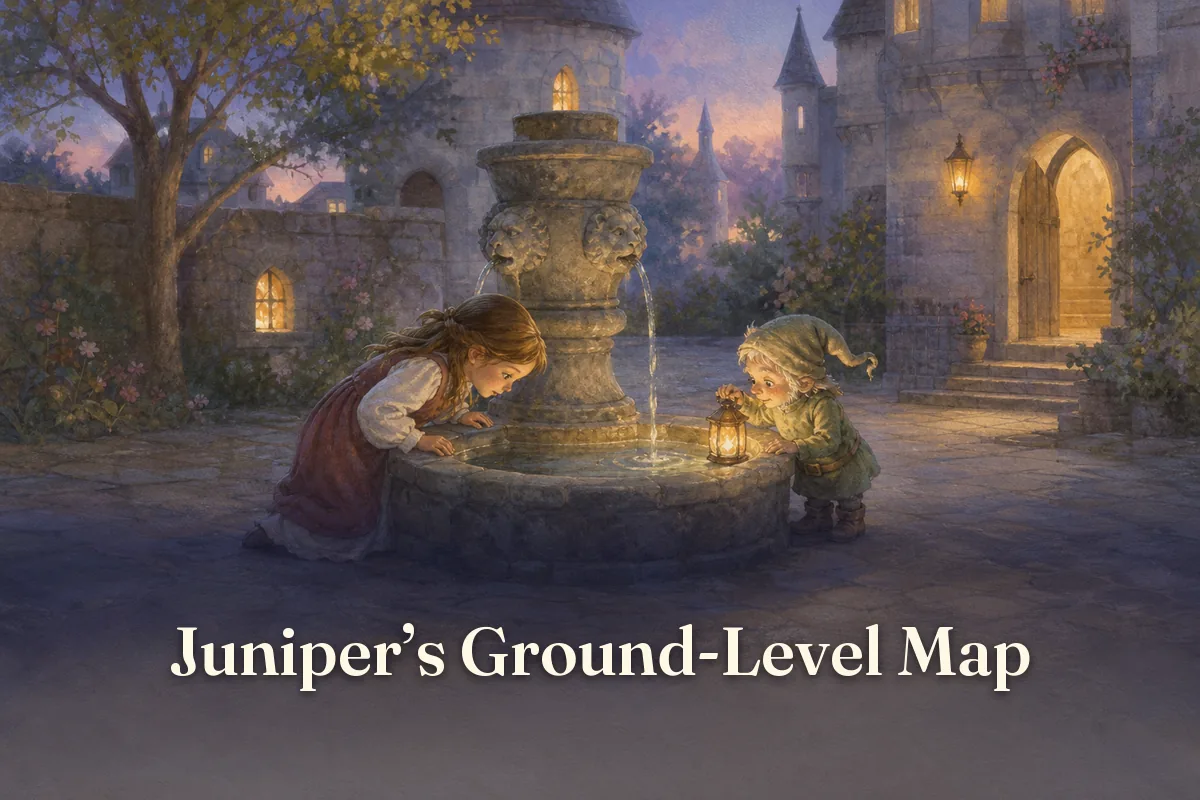 Cover of the children’s story “Juniper’s Ground-Level Map”