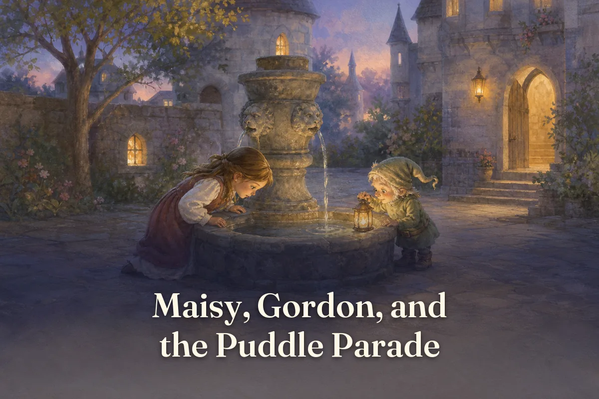 Cover of the children’s story “Maisy, Gordon, and the Puddle Parade”