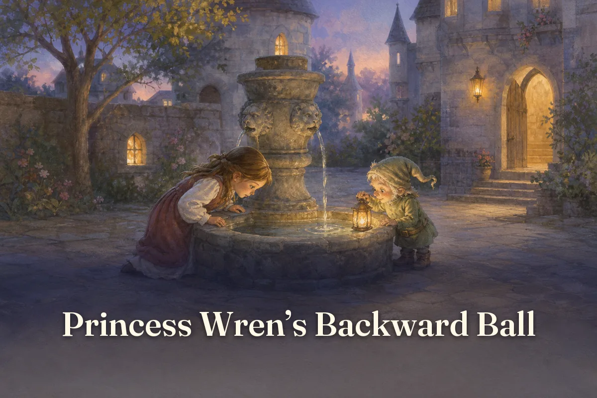 Cover of the children’s story “Princess Wren’s Backward Ball”