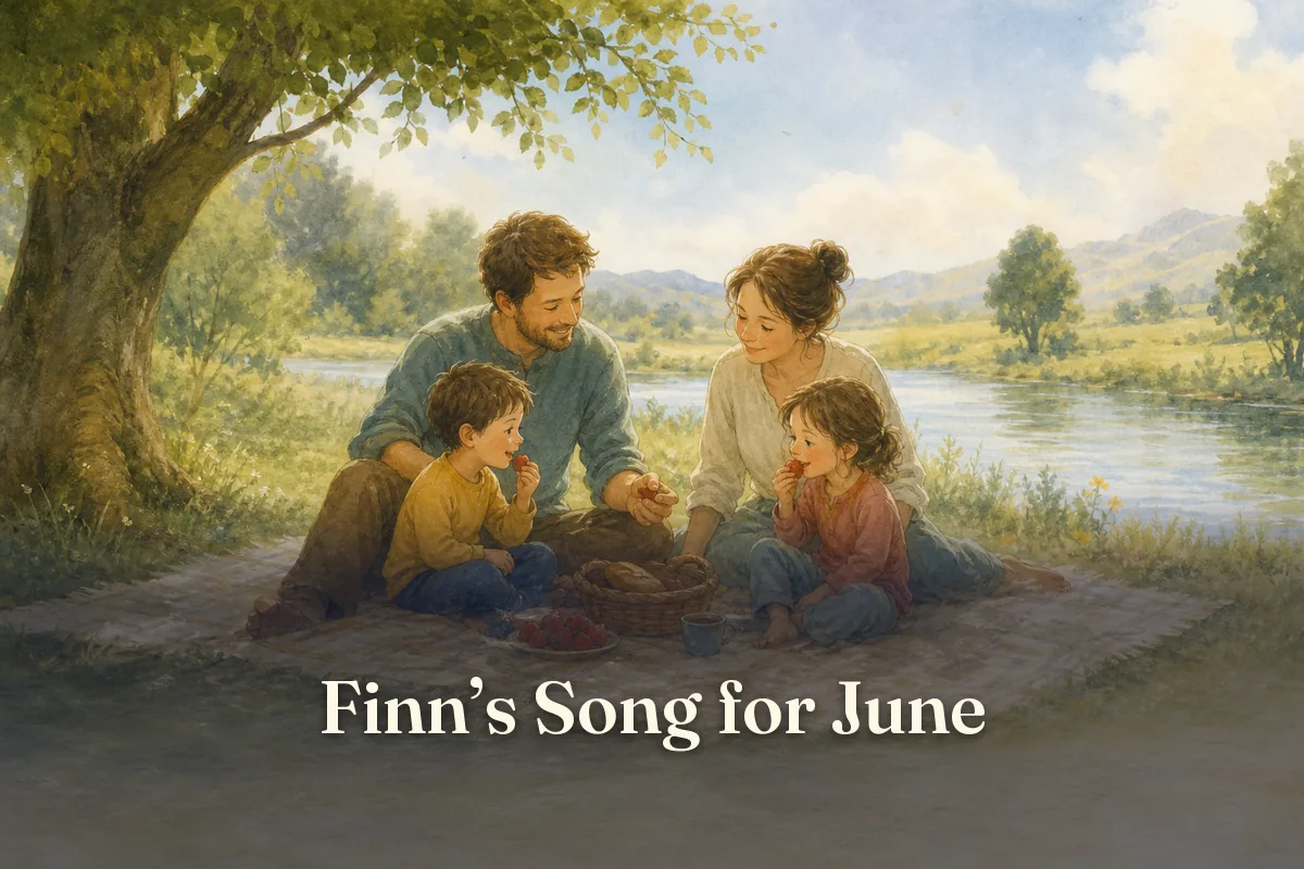 Cover of the children’s story “Finn’s Song for June”