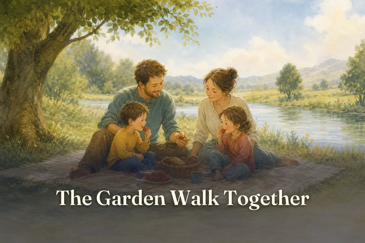 Cover of the children’s story “The Garden Walk Together”