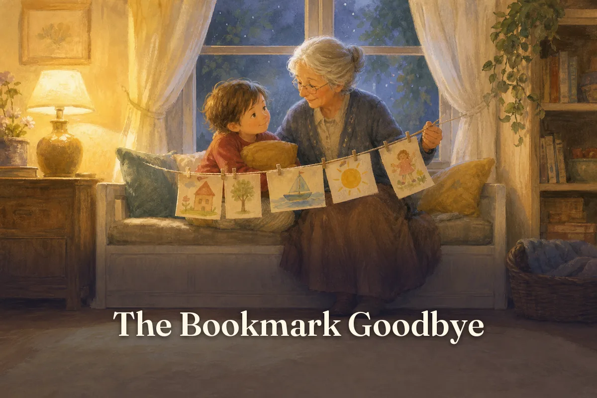 Cover of the children’s story “The Bookmark Goodbye”
