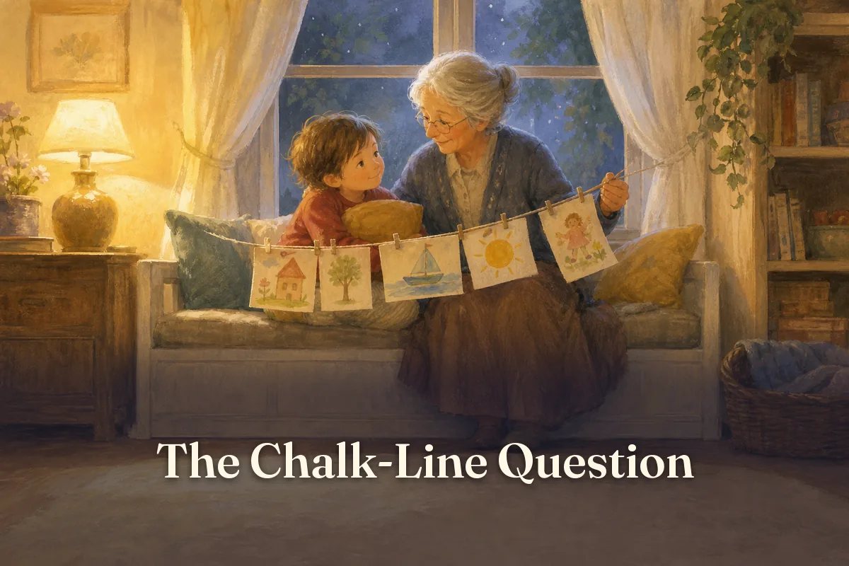 Cover of the children’s story “The Chalk-Line Question”