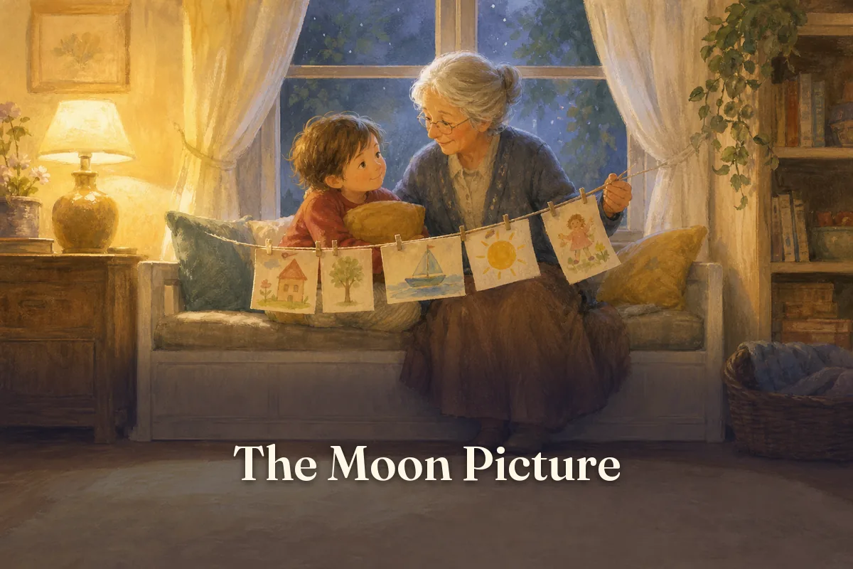 Cover of the children’s story “The Moon Picture”