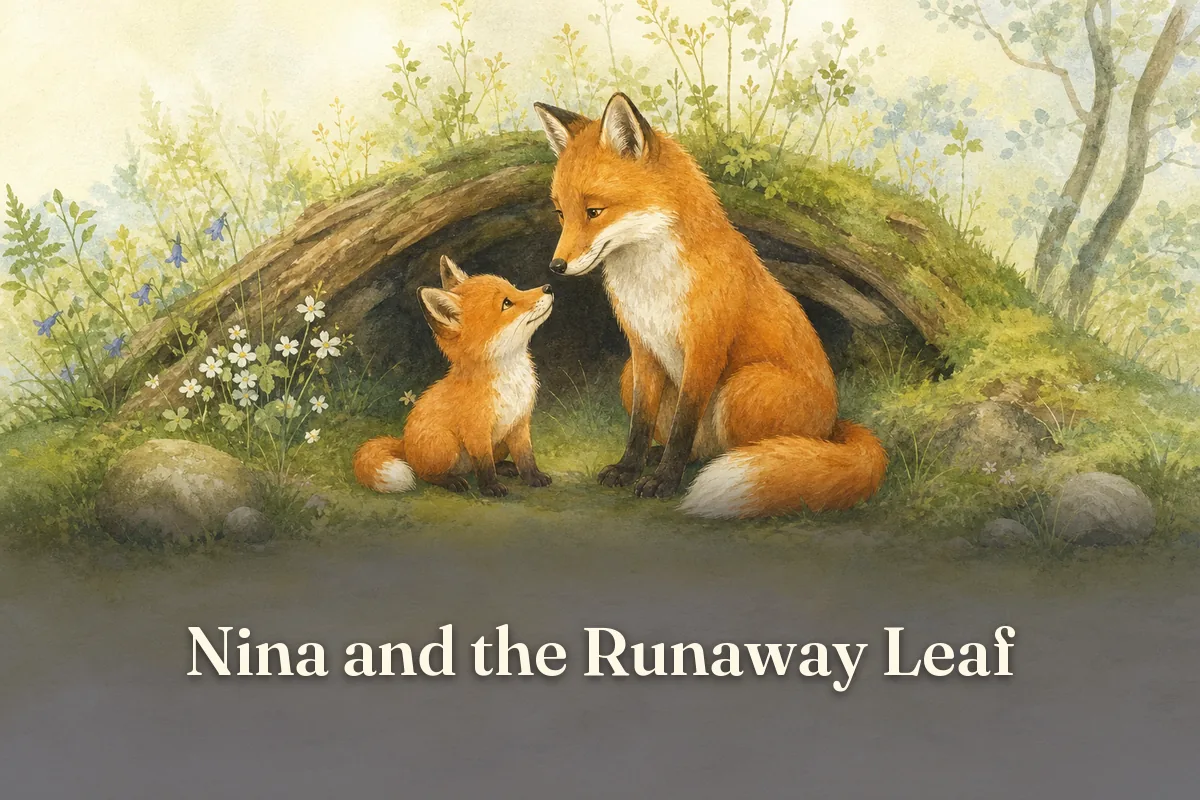 Cover of the children’s story “Nina and the Runaway Leaf”