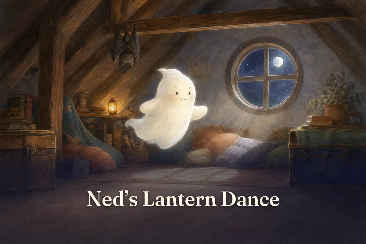 Cover of the children’s story “Ned’s Lantern Dance”