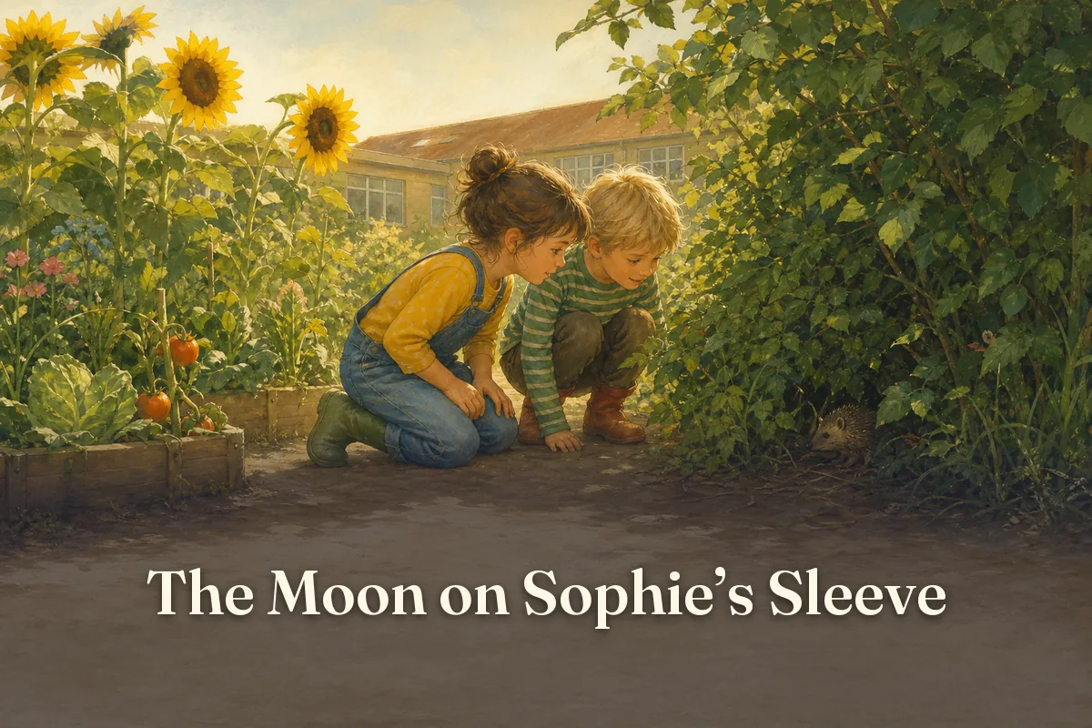 Cover of the children’s story “The Moon on Sophie’s Sleeve”