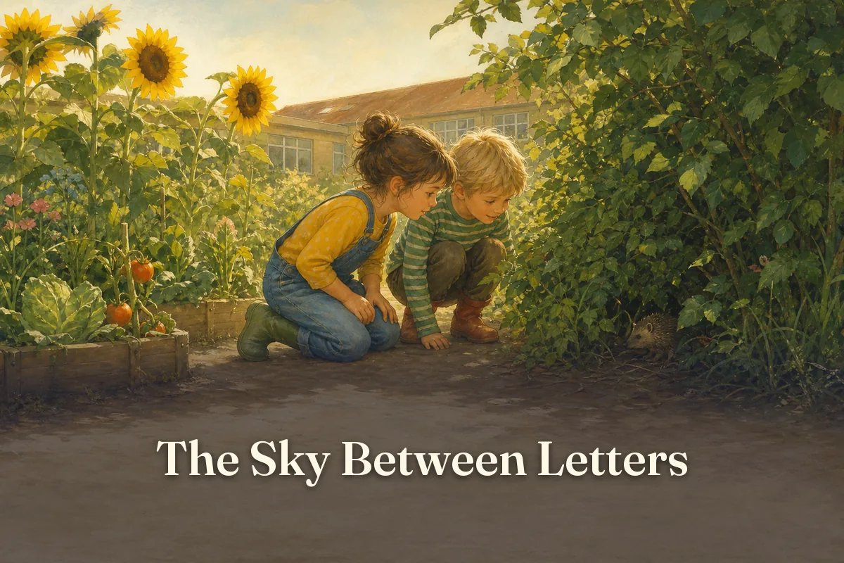 Cover of the children’s story “The Sky Between Letters”