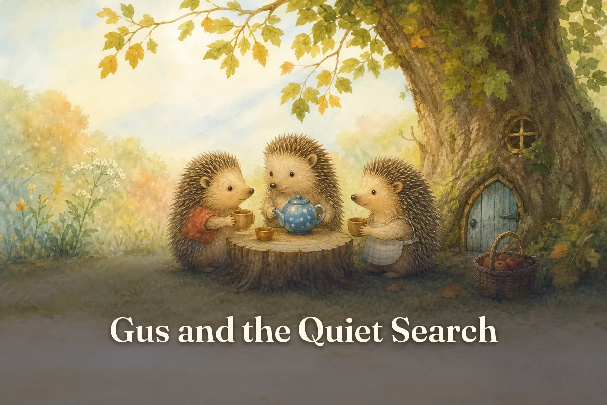 Cover of the children’s story “Gus and the Quiet Search”