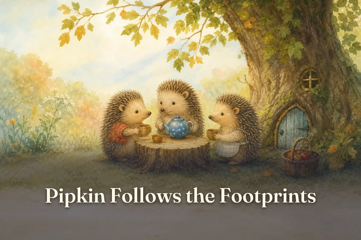 Cover of the children’s story “Pipkin Follows the Footprints”