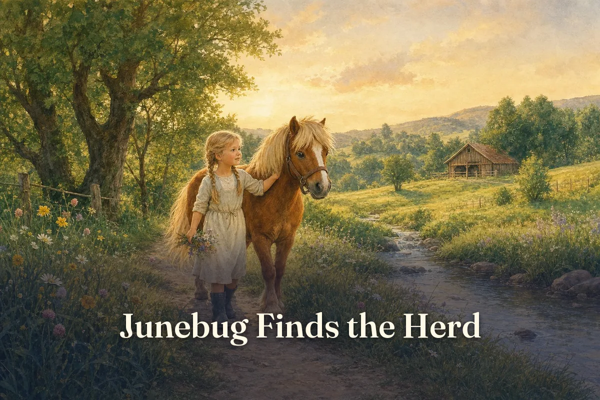 Cover of the children’s story “Junebug Finds the Herd”