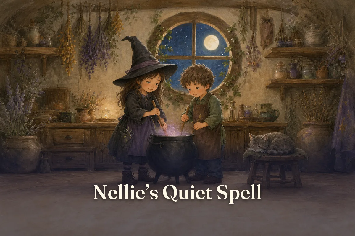 Cover of the children’s story “Nellie’s Quiet Spell”