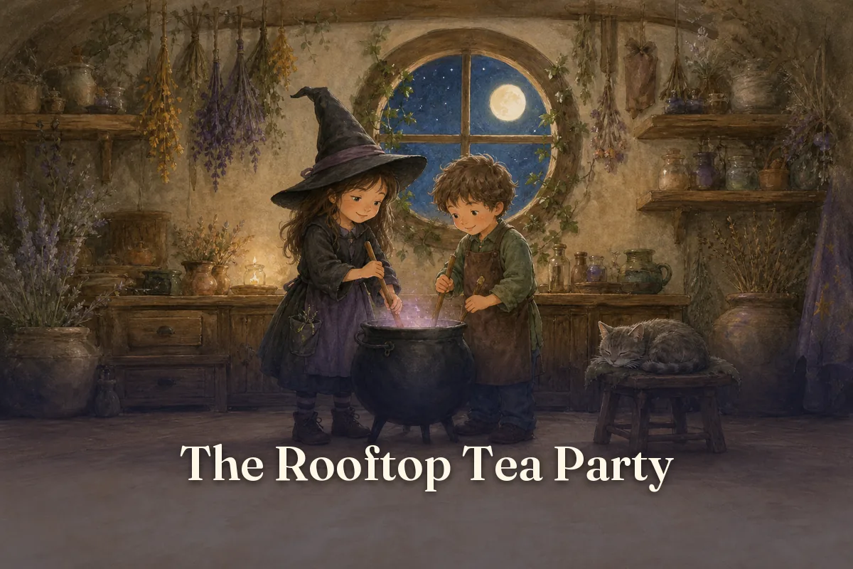 Cover of the children’s story “The Rooftop Tea Party”