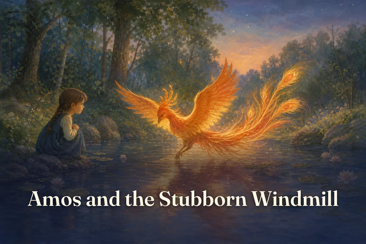 Cover of the children’s story “Amos and the Stubborn Windmill”