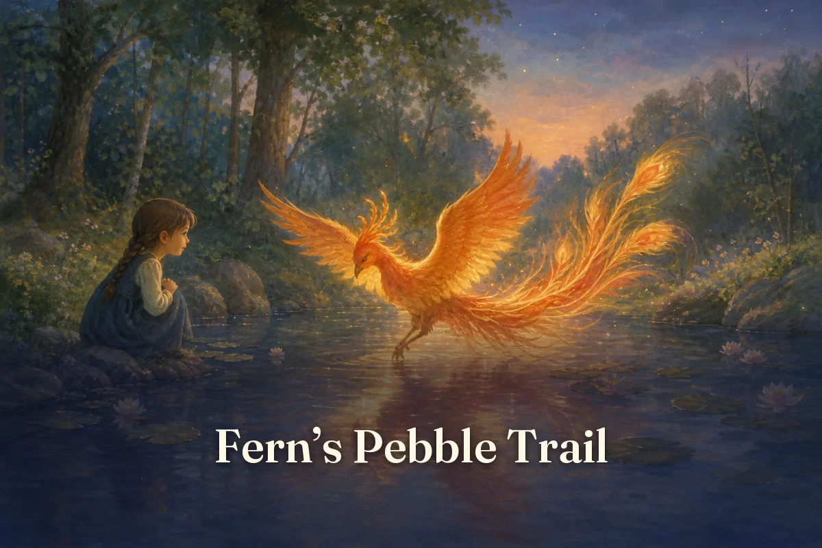 Cover of the children’s story “Fern’s Pebble Trail”