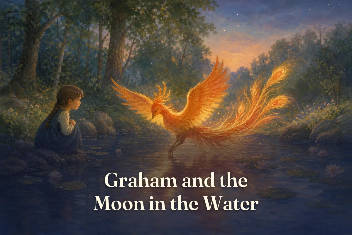 Cover of the children’s story “Graham and the Moon in the Water”