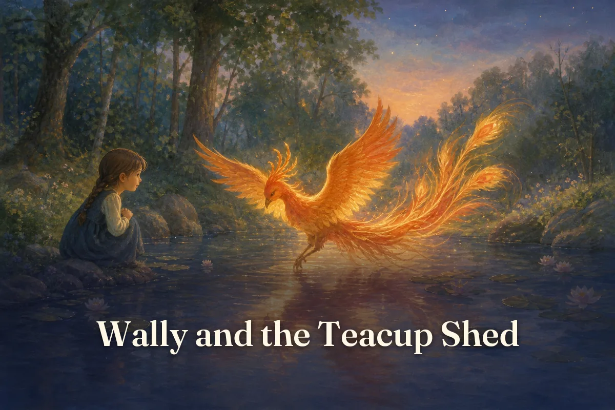 Cover of the children’s story “Wally and the Teacup Shed”