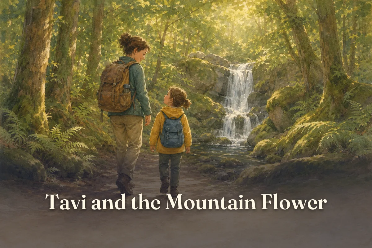 Cover of the children’s story “Tavi and the Mountain Flower”
